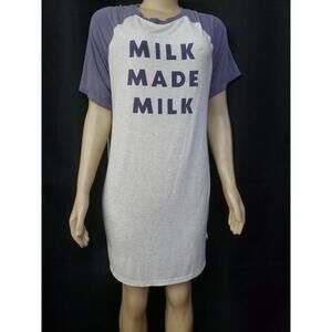 Gelato Pique "MILK MADE MILK" Size F  (M)Womens Shirt Dress Gray Jersey NEW #W2